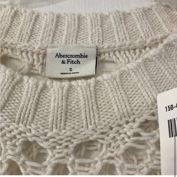 Abercrombie & Fitch White Crochet Sweater - Picture 7 of 8